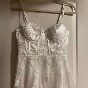 My Darling Daydreamer White Lace Bustier Midi Dress